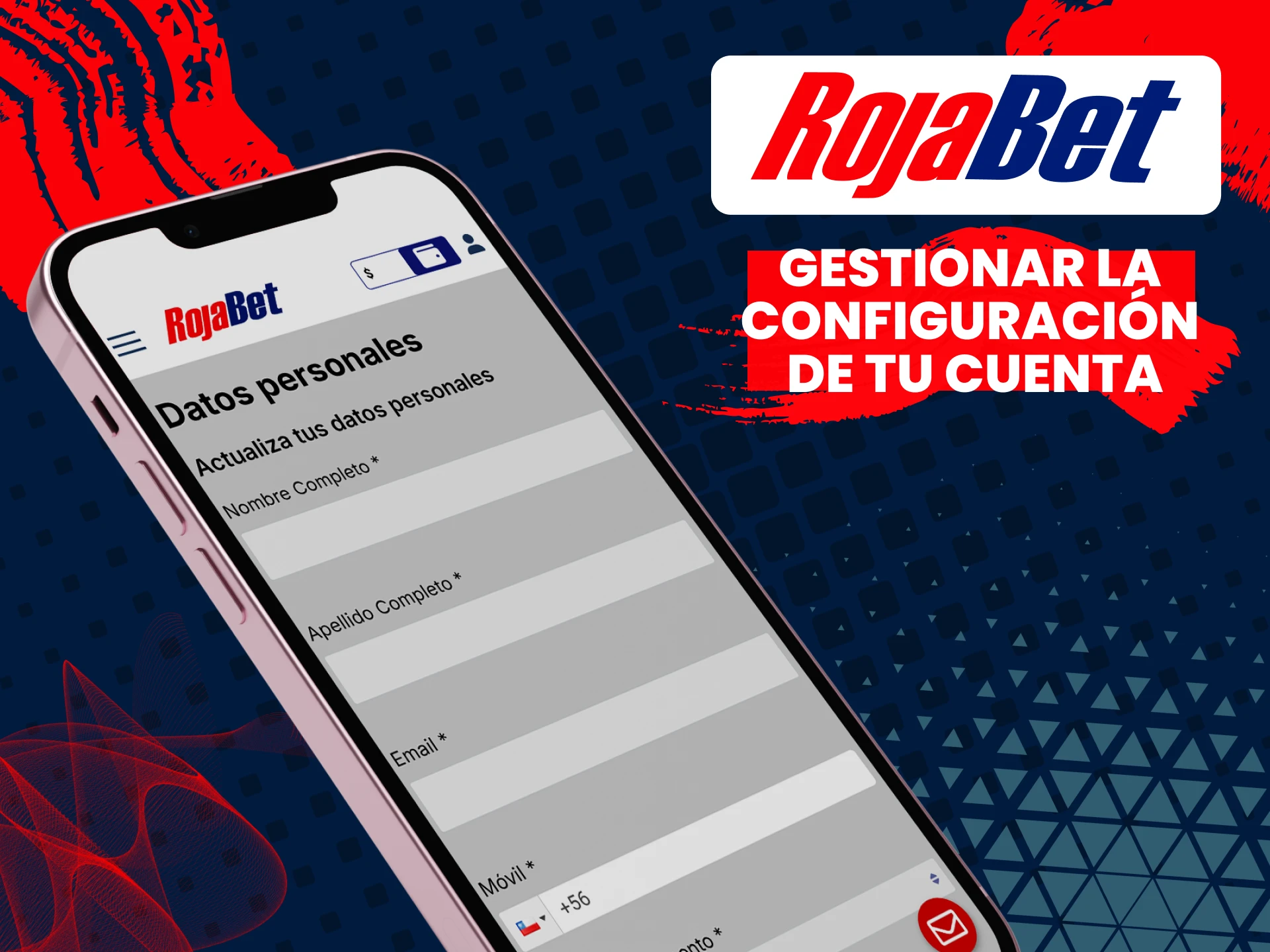 Administra tu cuenta en la aplicación de Rojabet.