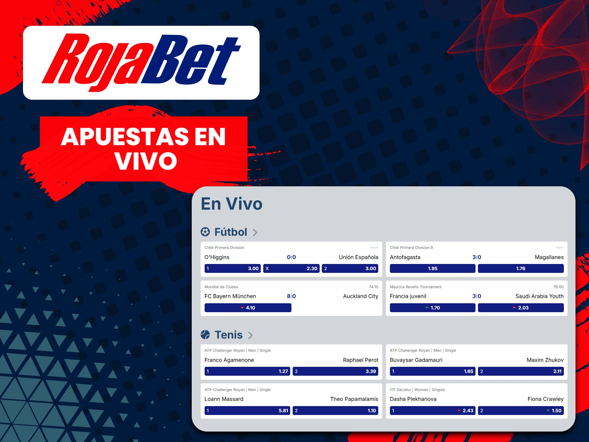 Realiza apuestas en eventos deportivos en vivo con Rojabet.