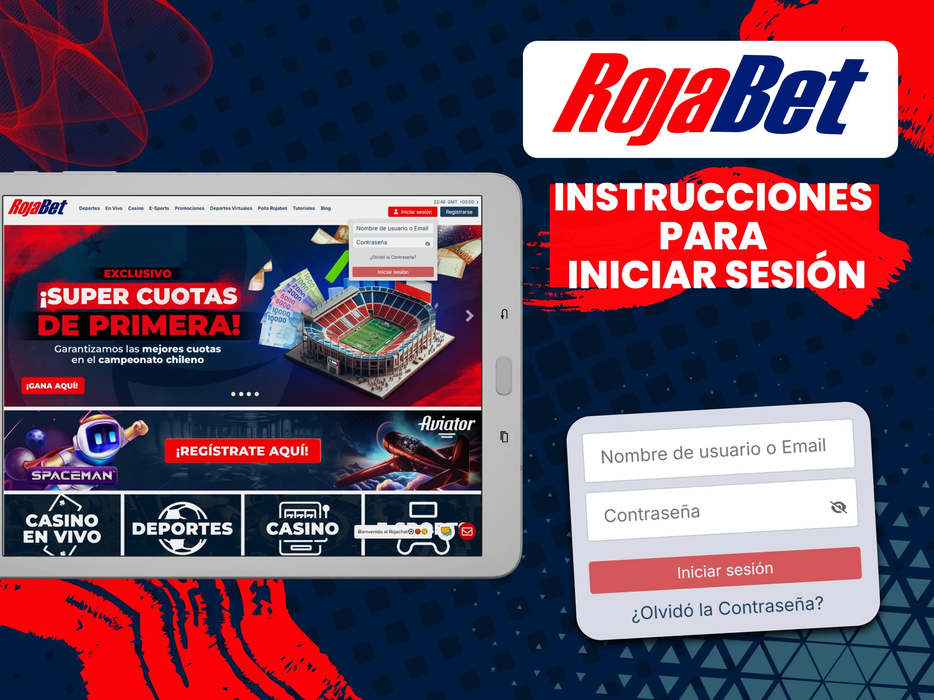 Te contamos cómo iniciar sesión en tu cuenta personal en el sitio web de Rojabet.