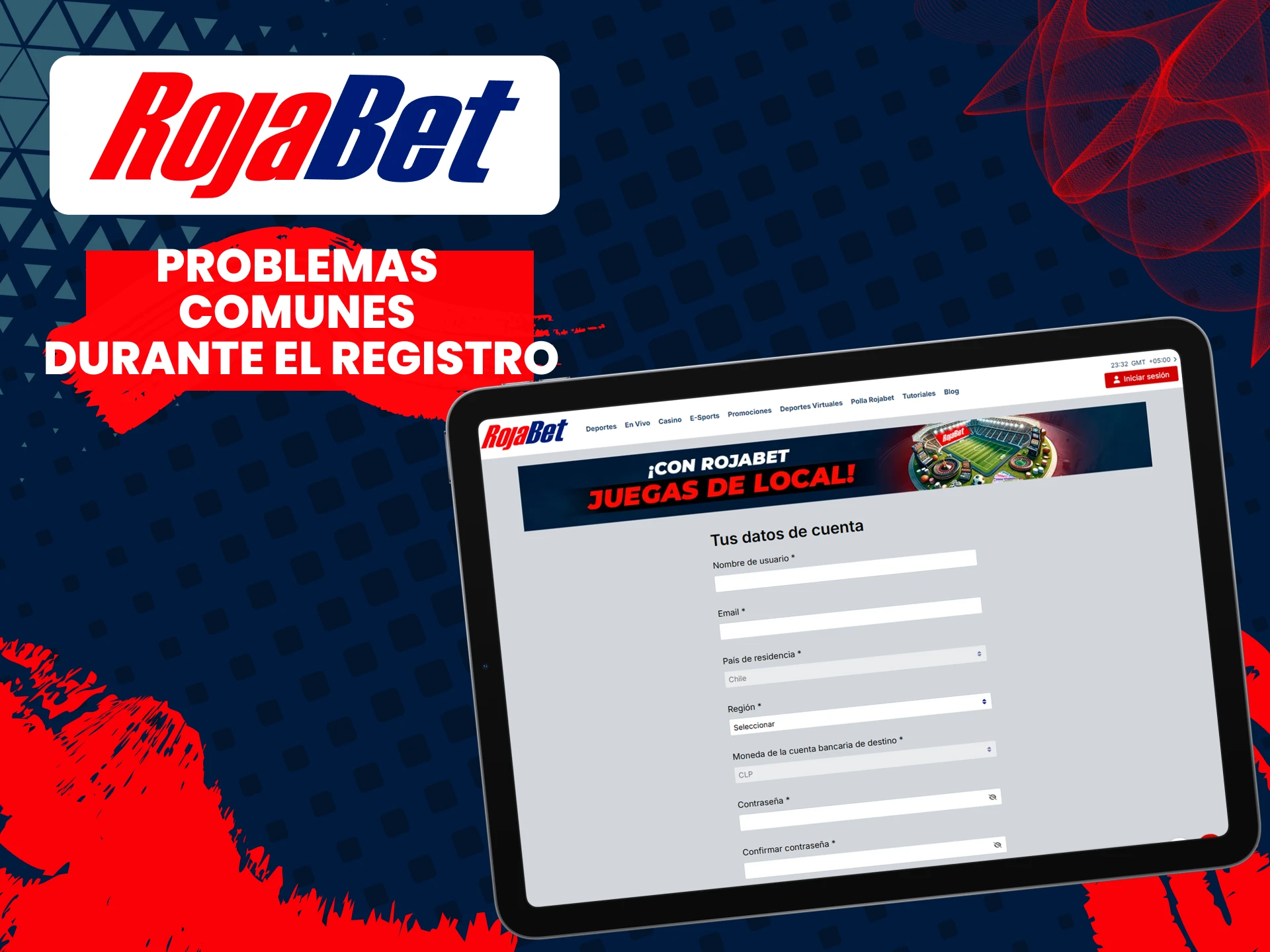 Te contamos cuáles son los posibles problemas al registrarte en Rojabet.
