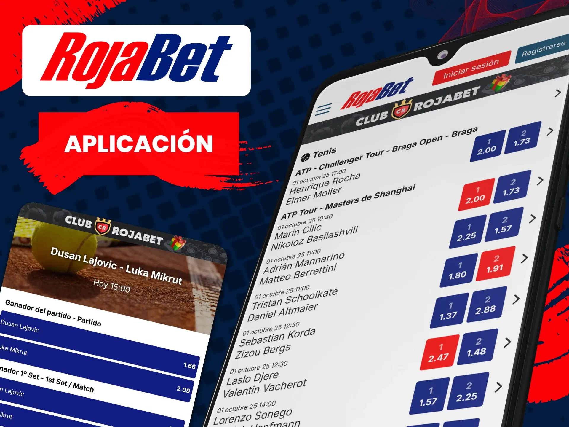 Haga apuestas deportivas con la aplicación Rojabet.