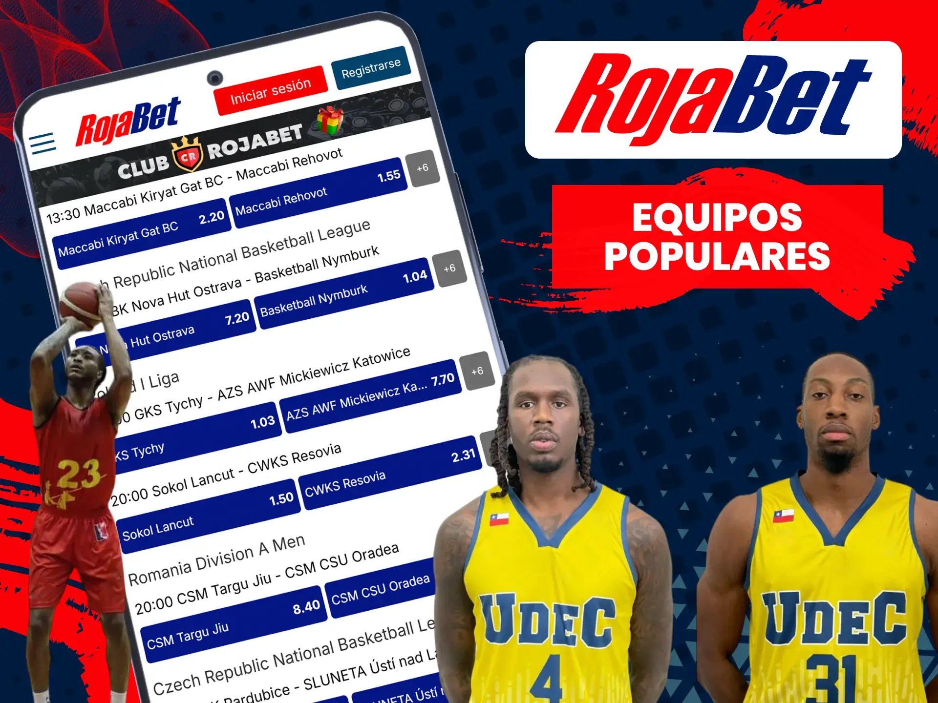 Anima a tu equipo de baloncesto favorito y haz una apuesta en Rojabet.