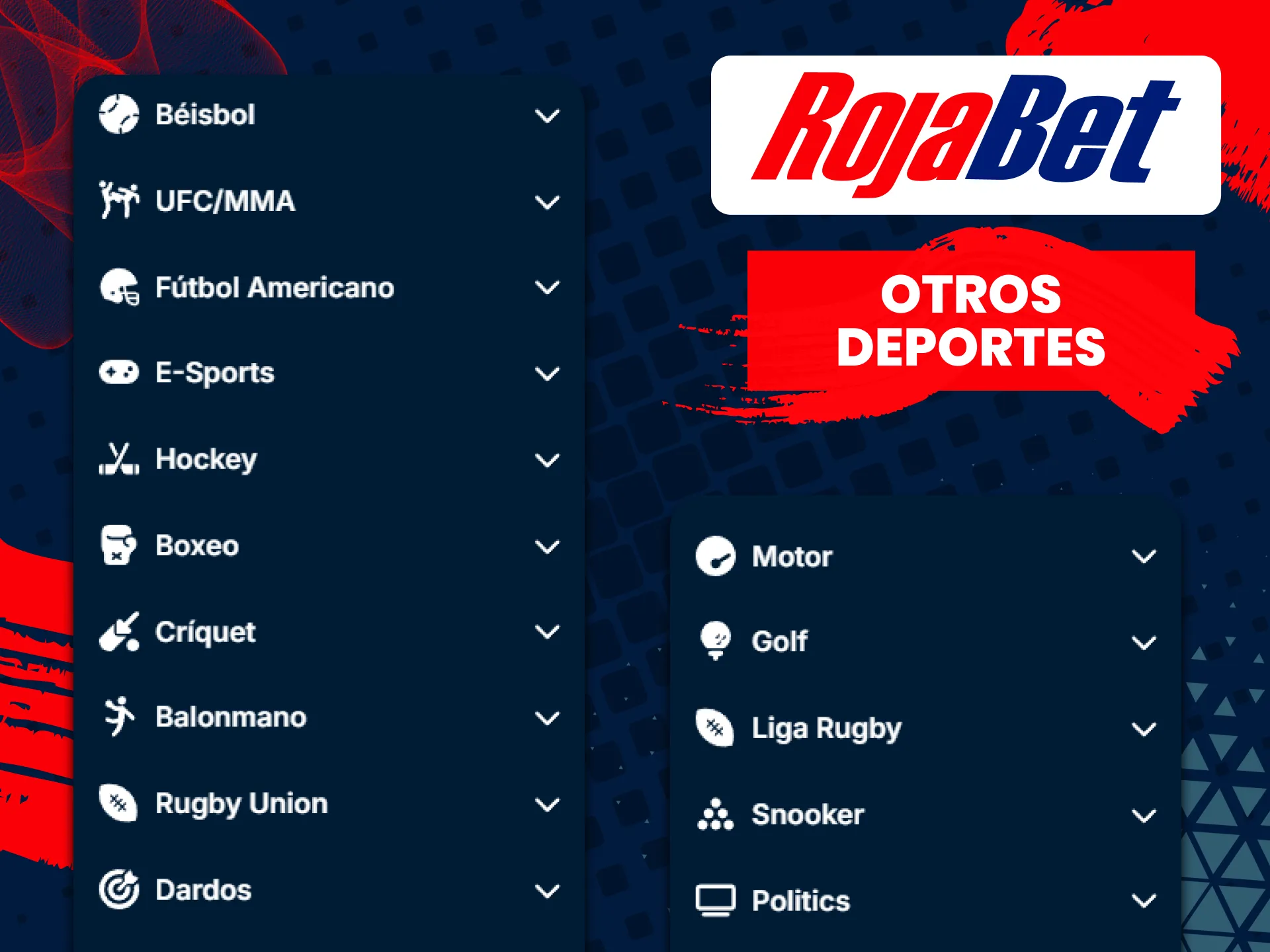 Hay una amplia selección de eventos deportivos en los que apostar en Rojabet.