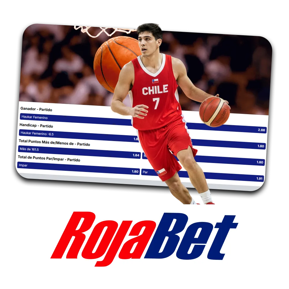 Podrás encontrar eventos de baloncesto en la sección de deportes de Rojabet.