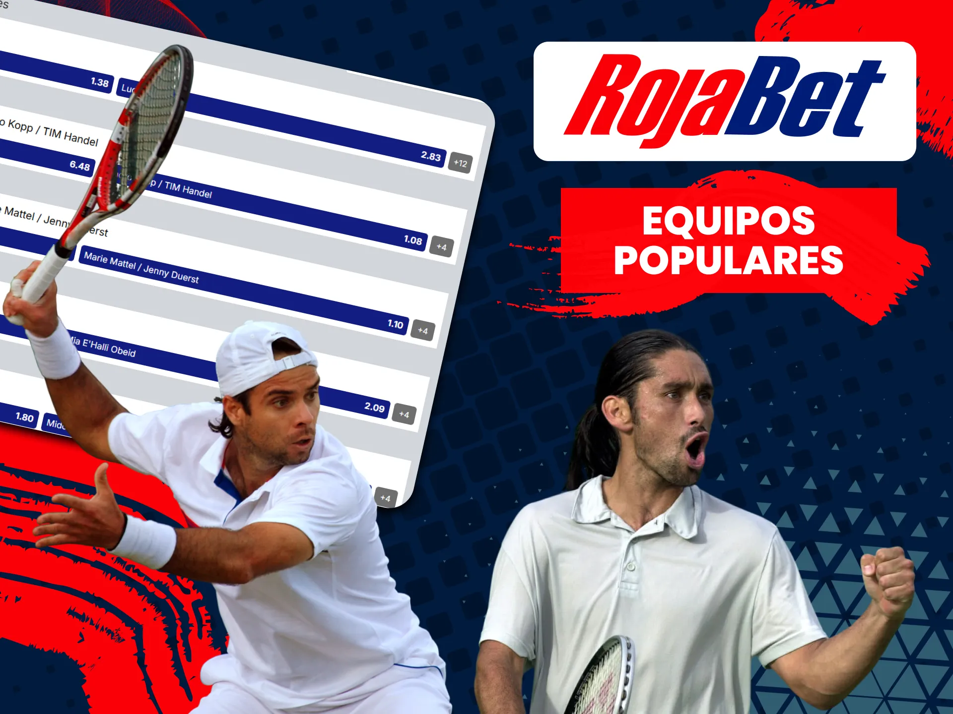 Realiza apuestas en cualquier tenista de Rojabet.
